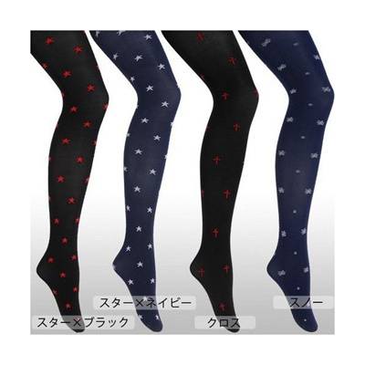 レディース おしゃれ ファッション 冬用 ソックス タイツ ストッキング 雪 結晶 星柄  スノー｜スノー