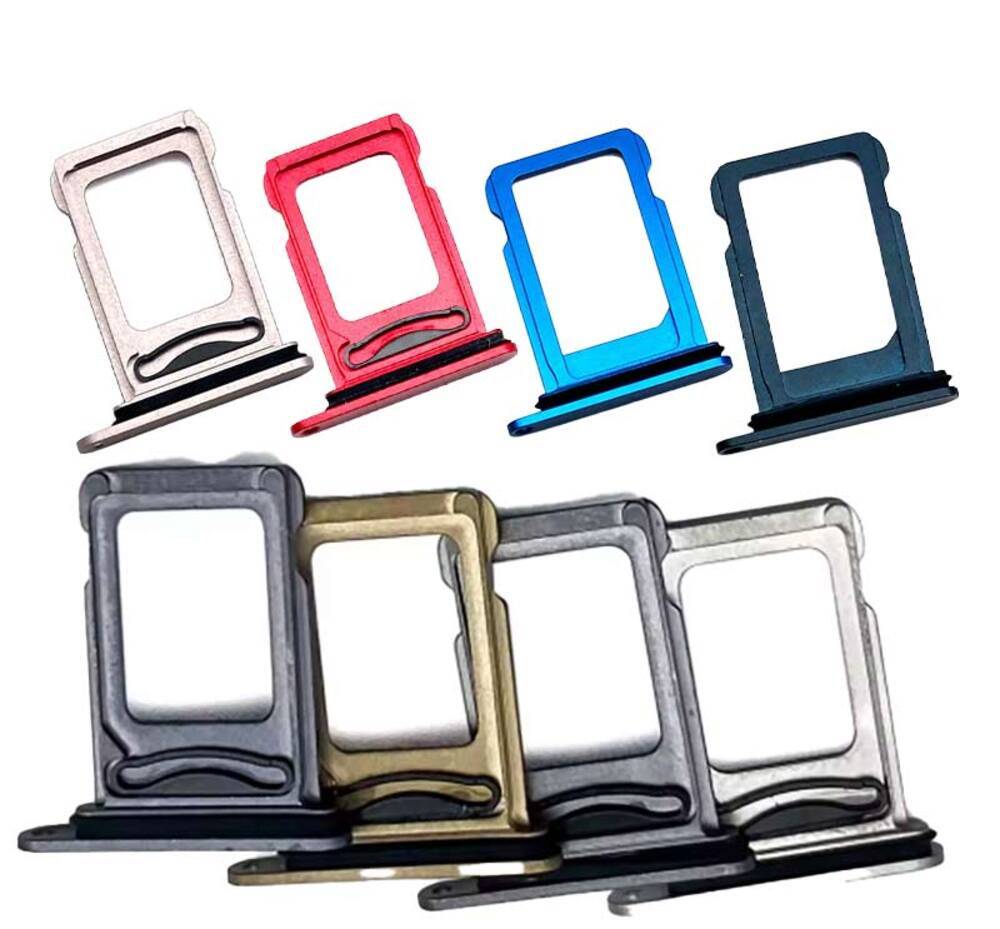 SIMカード SIMトレイ ダブルスロット 金属製 アダプター ソケット スマートフォン  13miniRed