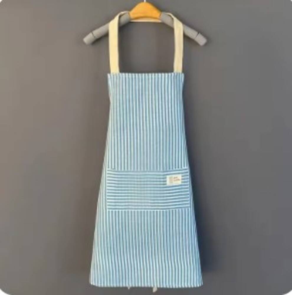 エプロン レデイース お洒落料理用 作業用 キッチン 保育園 首掛け ギフト男女共通 青