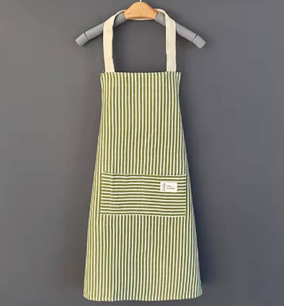 シンプル  H型 カフェエプロン レデイース エプロン お洒落 ポケット付き 料理用 作業用 キッチン  緑