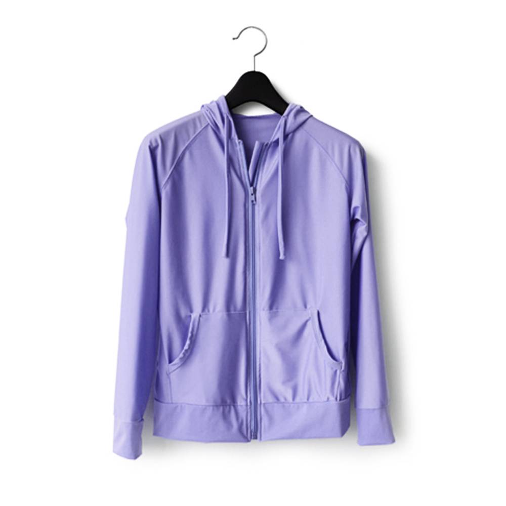 ラッシュガード 水着 UVカット 体型カバー パーカー プール 海 夏 旅行 おしゃれ かわいい 紫M