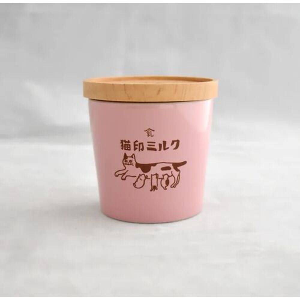 猫印ミルク 湯のみ猪口 美濃焼 星羊社 ネコ かわいい おしゃれ プレゼント ギフト 蓋  ピンク