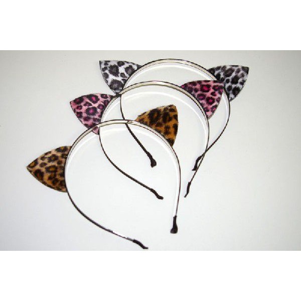 アニマル柄 カチューシャ ねこみみ ヒョウ柄　小物アイテム　女の子　＊   ブラック