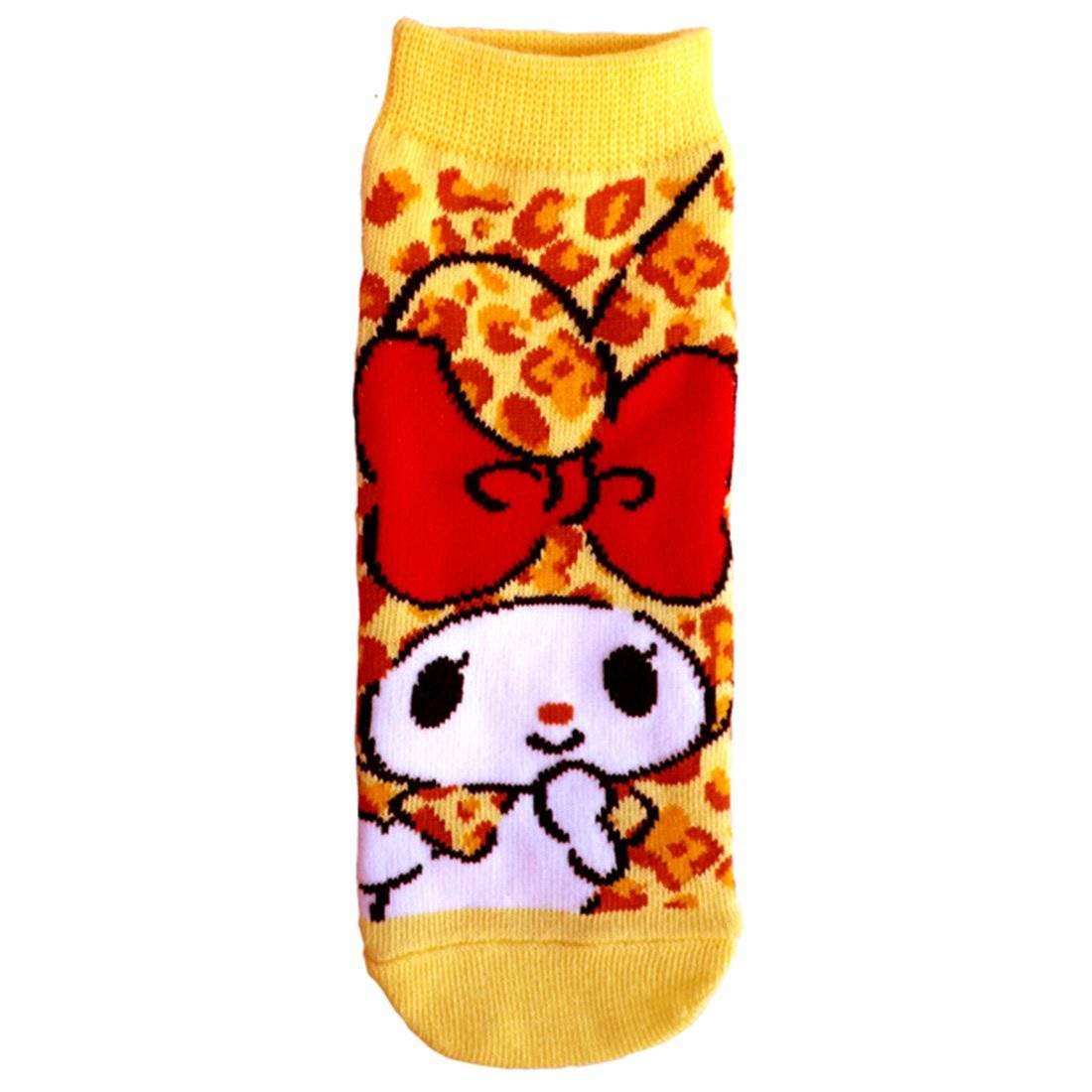 靴下  イエロー サンリオ マイメロディ キャラクター ソックス ヒョウ柄  22cm~24cm