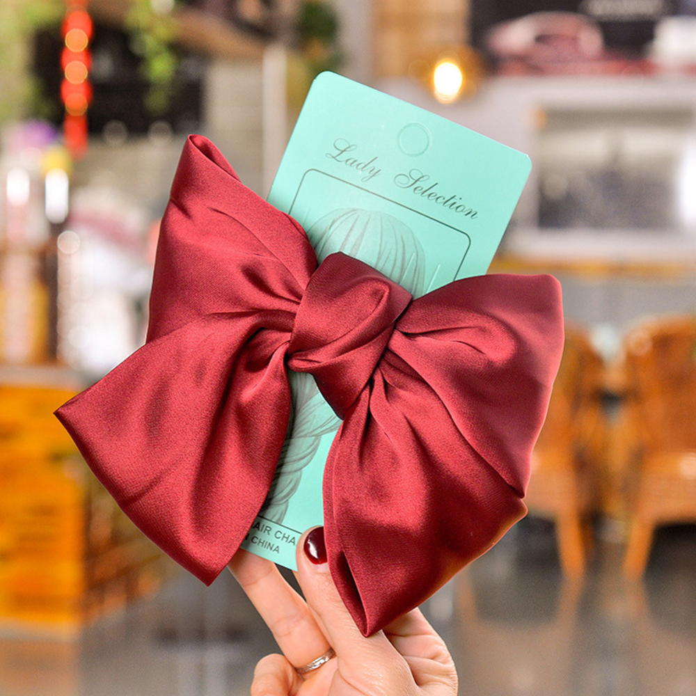 Hair clips, ribbon, stylish, fashion, simple, gift, commuting, wedding, graduation, formal｜Red - 画像2