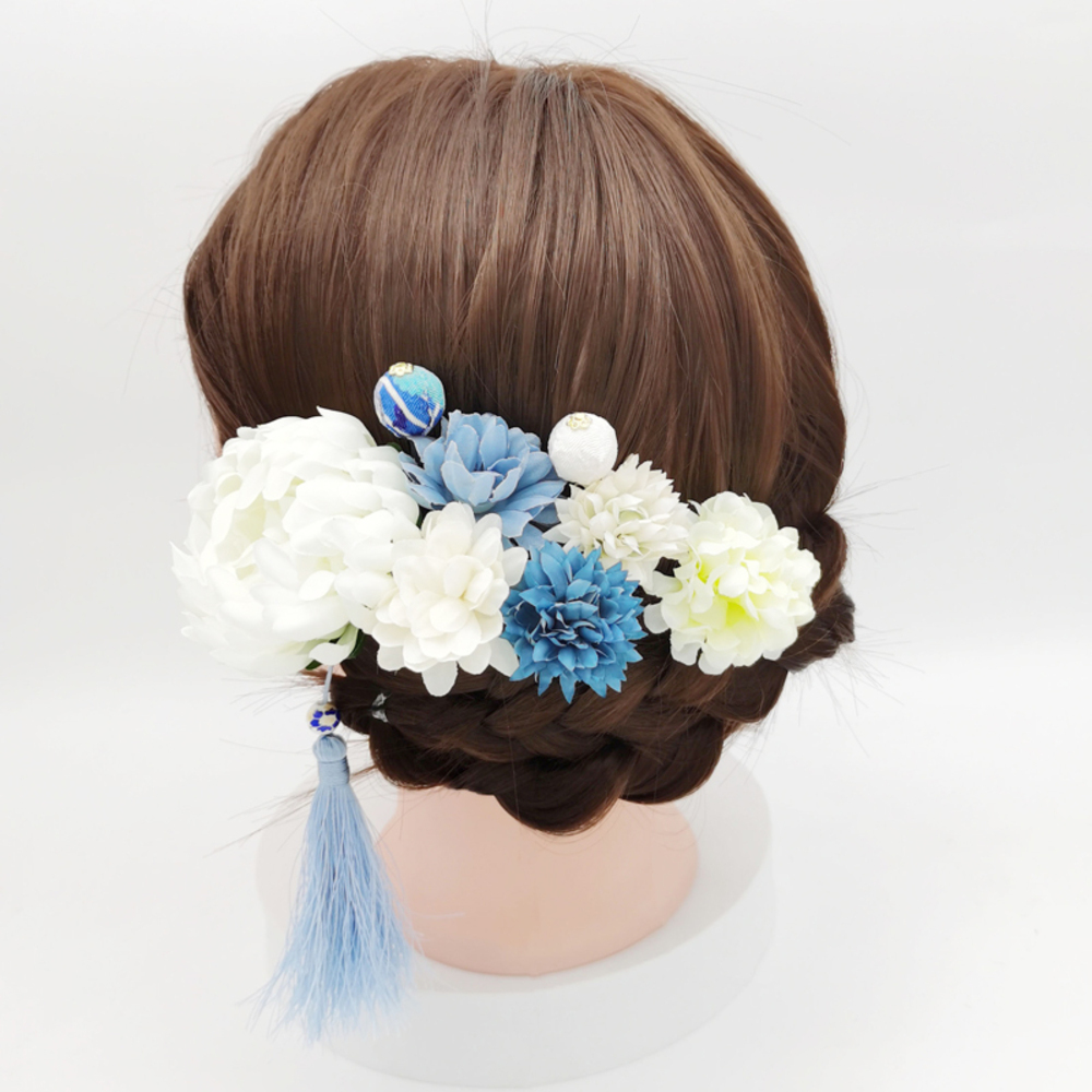卒業式 着物 成人式 豪華 ヘアアクセサリー 9点セット 造花 浴衣 髪飾り 振袖 和服 かんざし 丸菊 ピンポンマム 