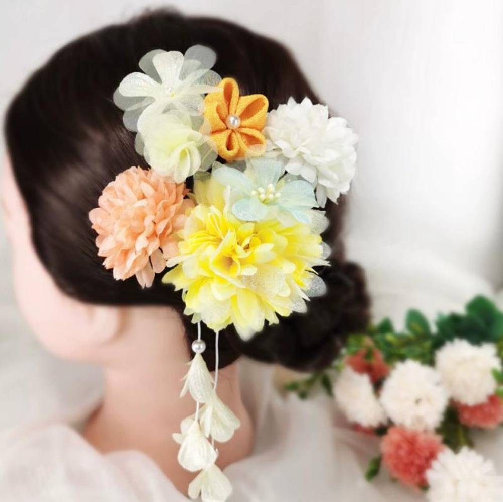 振袖 丸菊 髪飾り ヘアアクセサリー 着物 浴衣 卒業式 入学式 和服