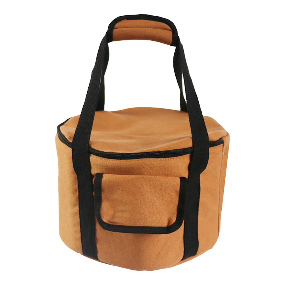 キャンプ 食器 収納 バッグ アウドア ピクニック 防水 ラウンド型 約13.7L 鍋 食器 雑貨 カトラリー ダッチオーブン 