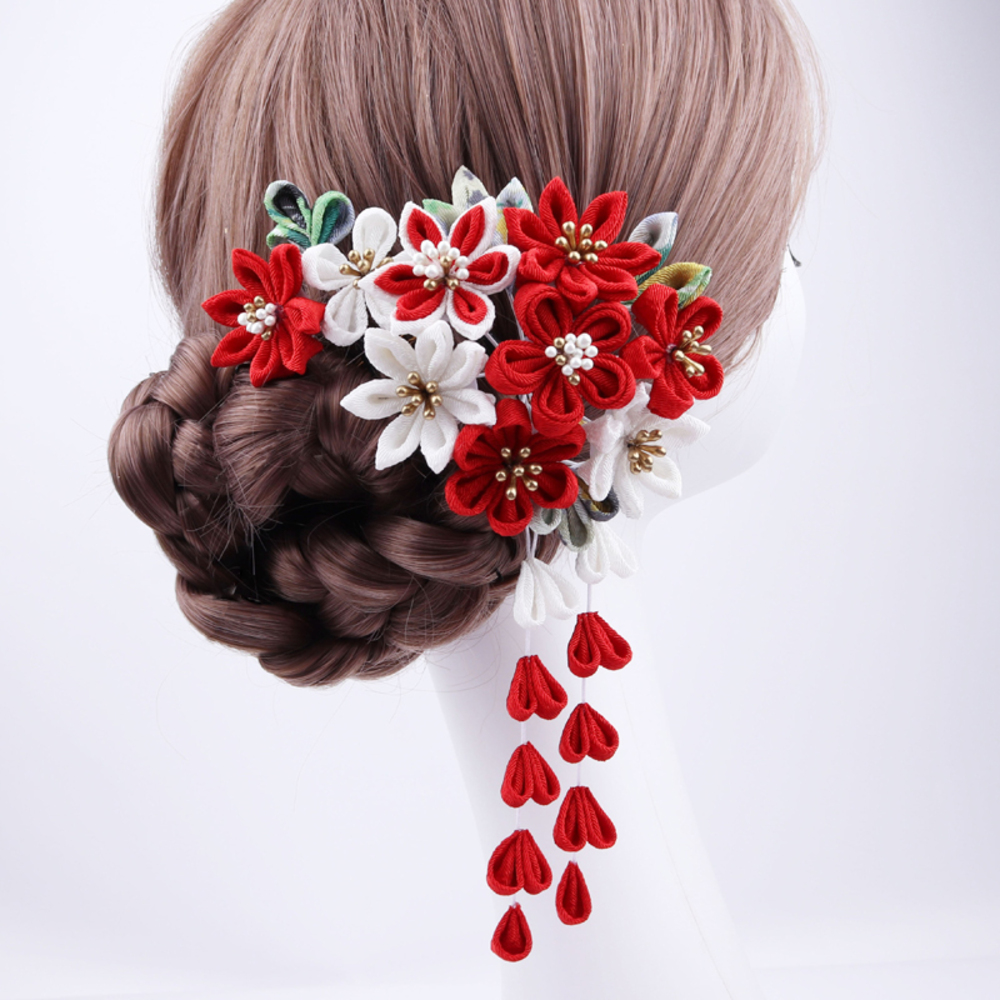 振袖 髪飾り 梅 藤 可愛い かんざし  ヘアアクセサリー 2点セット 成人式 入学式 誕生日 記念写真  卒業式 初詣 着物 袴 浴衣 和服 菊 花 可愛い