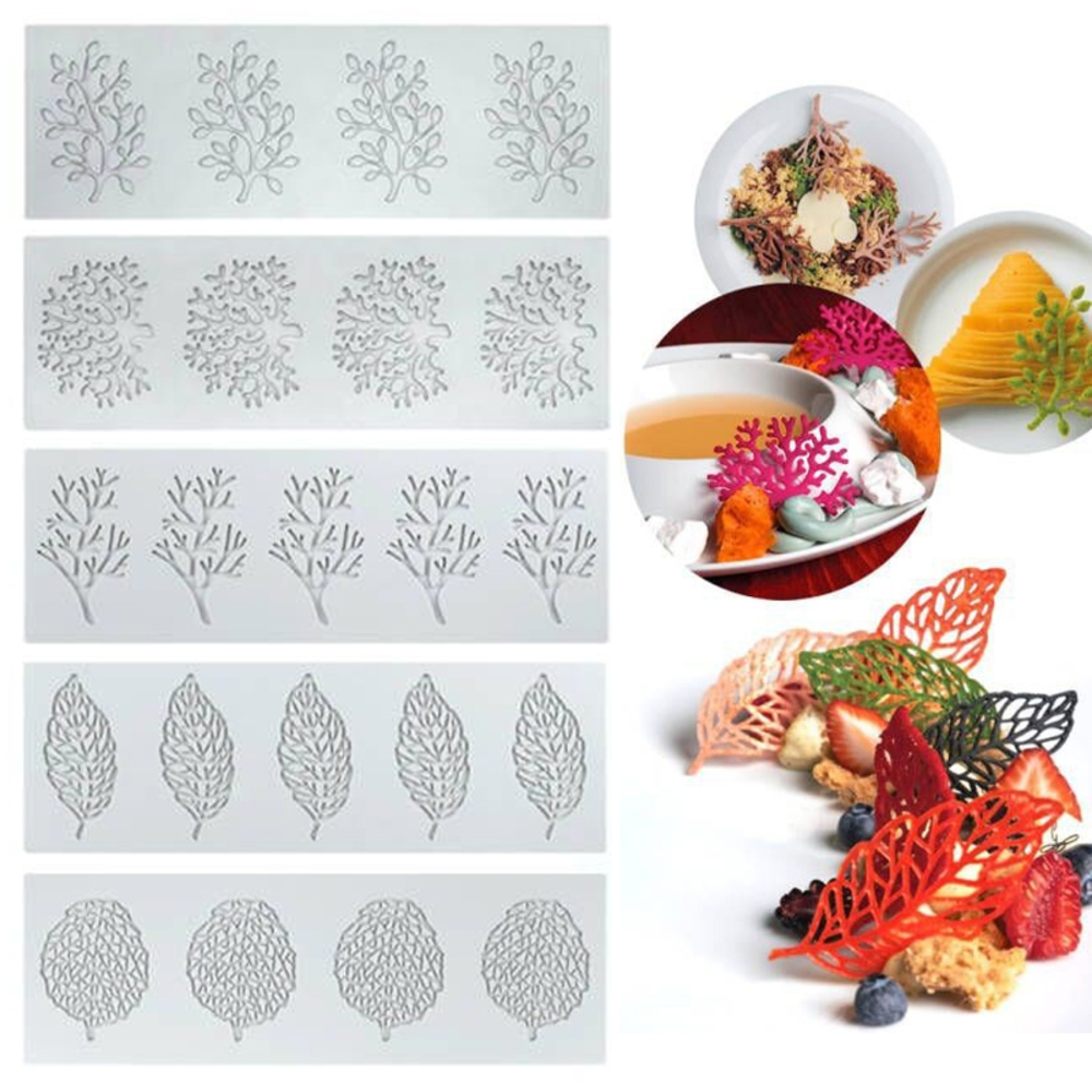 シリコンモールド レースフォンダン ケーキデコレーション 5点セット デザート 洋菓子 バレンタイン 