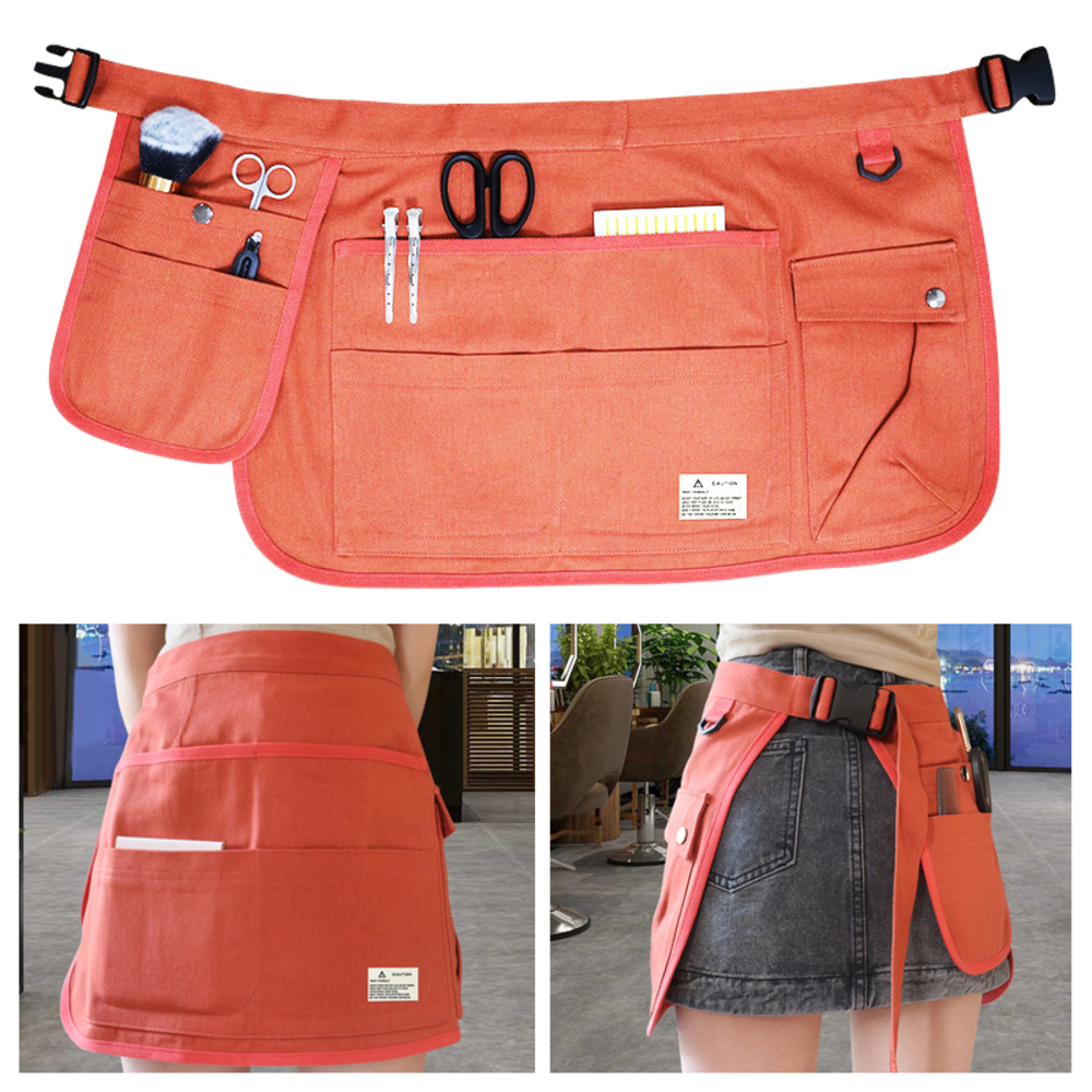 エプロン ショート サロン 作業 おしゃれ 耐久性 カフェ ショート丈 ヘアサロン 美容師 ガーデニング 赤