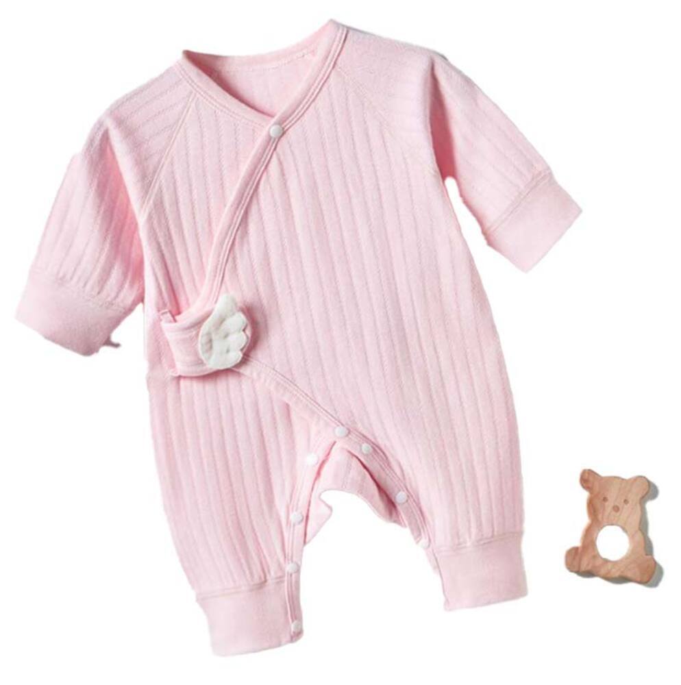 ベビーロンパース プレゼント ギフト 女の子 出産祝い コットン100% ピンク-60cm