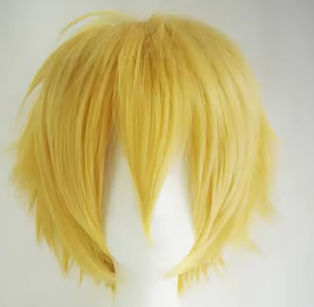 ウィッグ 金髪 コスプレ ショート アニメ キャラクター ヘアカット アレンジ 男女 ユニセックス ゴールド