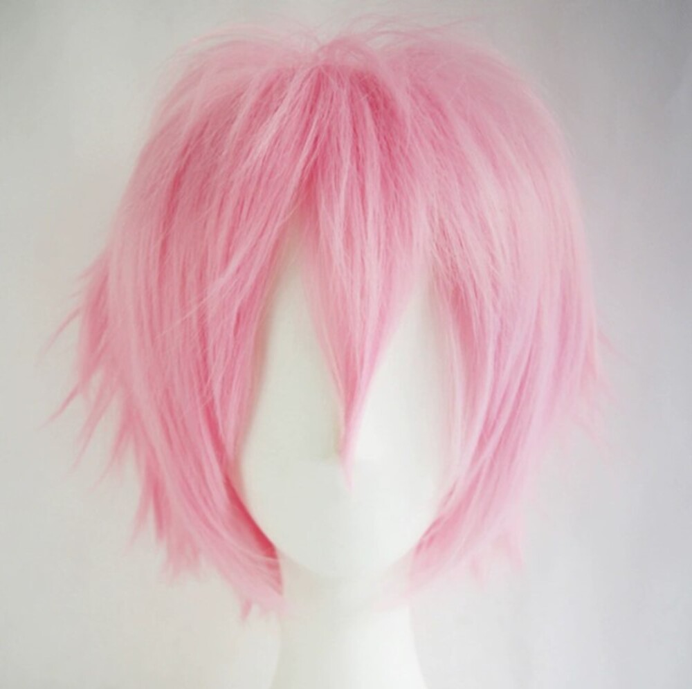コスプレ カラー ウィッグ ショート キャラクター ヘア アニコス コミケ 併せ ハロウィン イベント かつら ウィッグ  ピンク