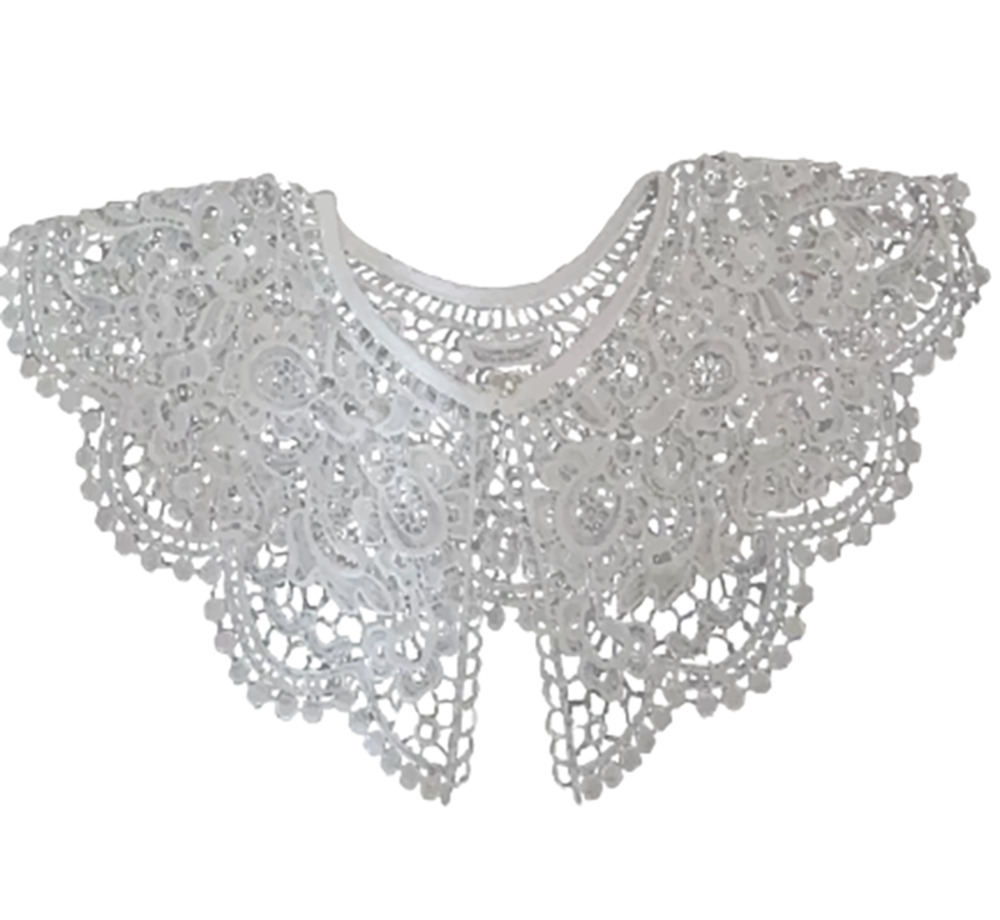 レース 付け襟 リボン 取り外し フェイクカラー 偽襟 レイヤード 重ね着 フリル 春秋冬 アレンジ