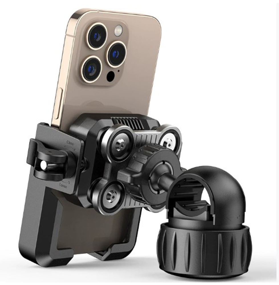 振動 衝撃に強い スマホホルダー 自転車 バイク 360度回転 4.7-7インチ対応  