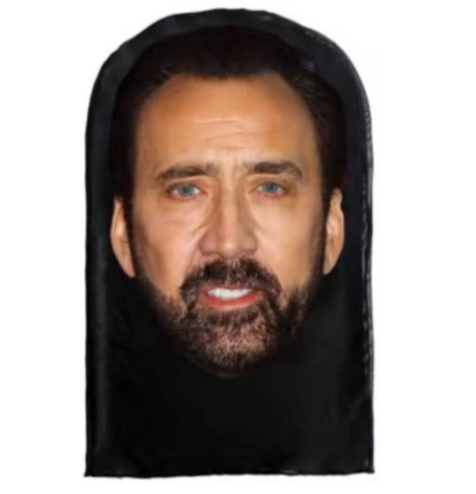 面白い 3Dフェイス プリントマスク 仮面 メッシュ 通気性 コスプレ イベント ニコラスケイジ