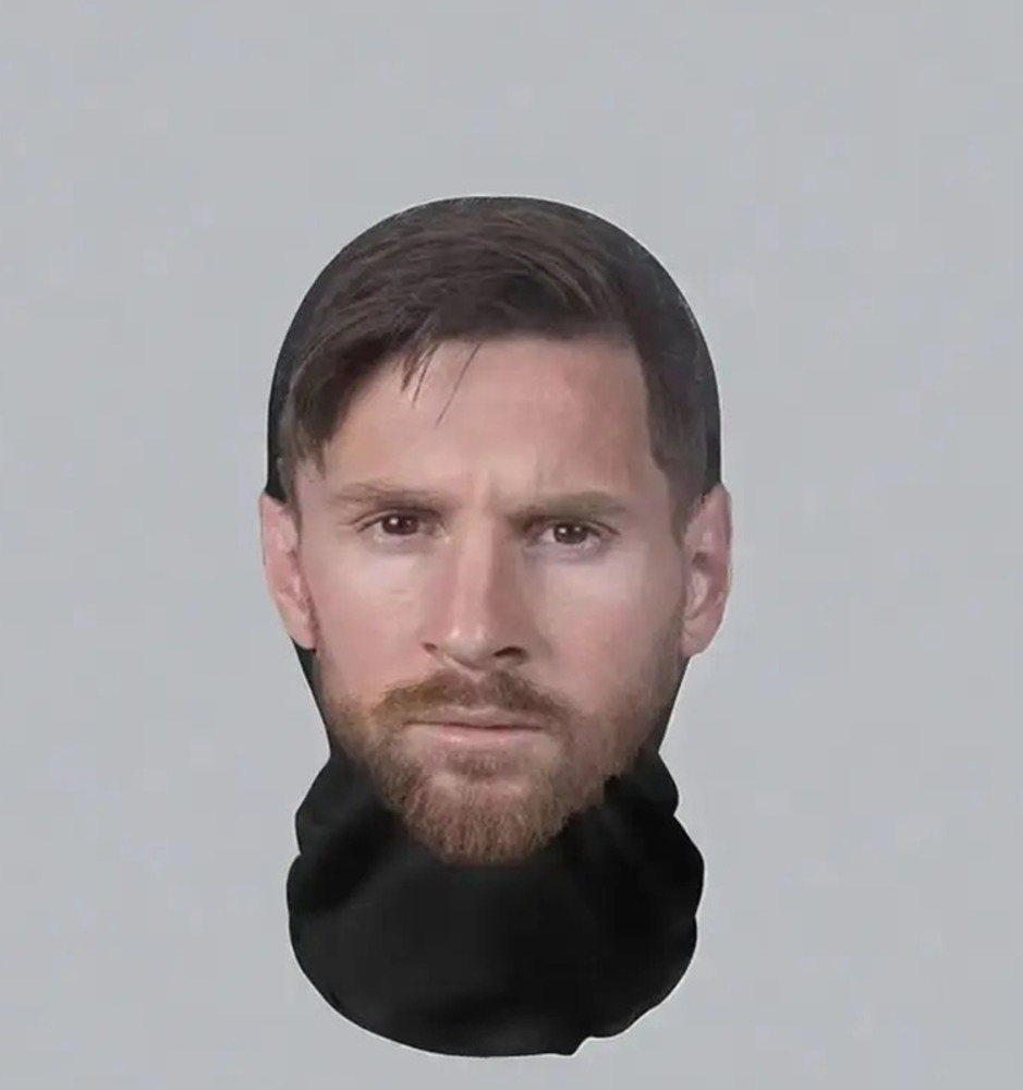 面白い 3D マスク 生地 メッシュ コスプレ イベント リオネル メッシ