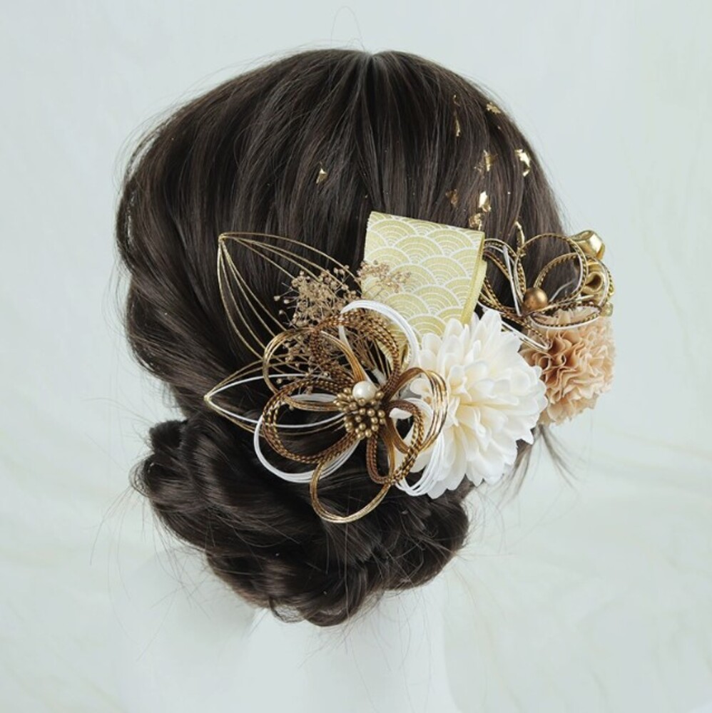 髪飾り 水引 花 和風 着物 振袖  卒業シーズン 成人式 へアクセサリー セット