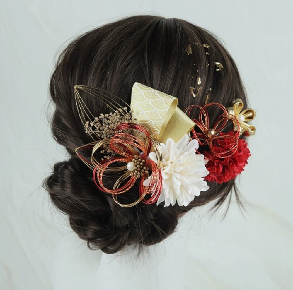 髪飾り 水引 花 和風 着物 振袖  卒業シーズン 成人式 へアクセサリー セット