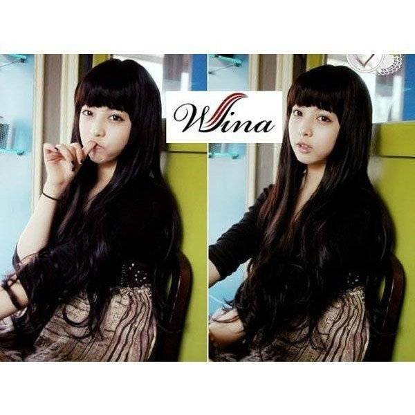 ウィッグ レディースファッション コスプレ ウィッグ 耐熱フル ロング E-J841 カラー ブラック