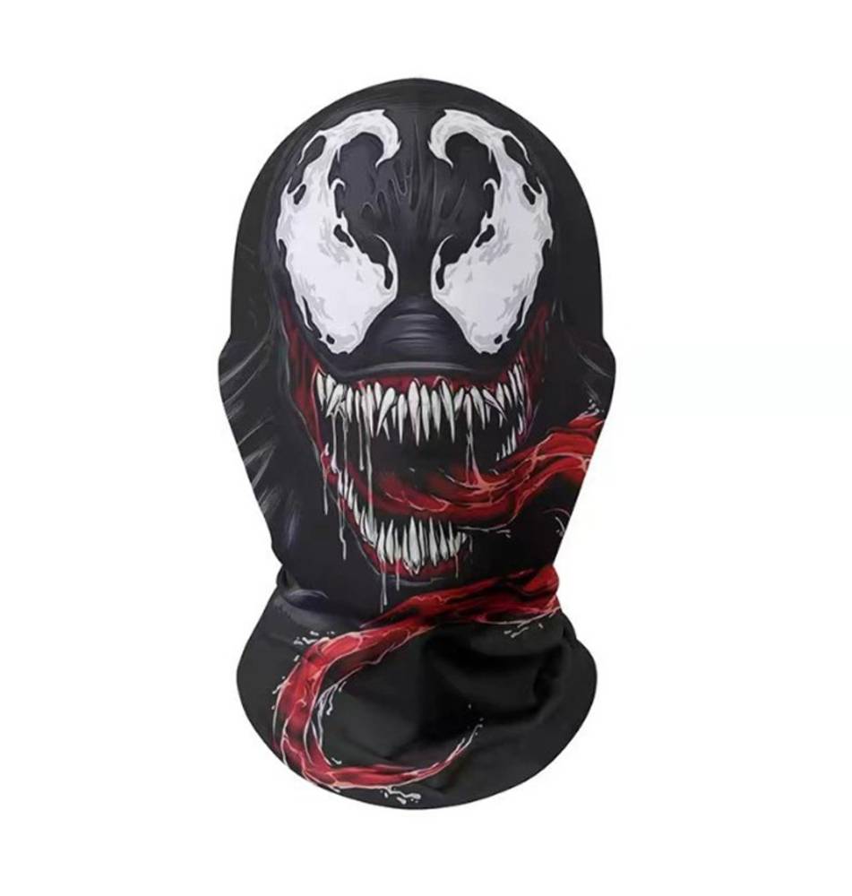 ハロウィン 3D仮面 ホラー 被り物 鬼 フェイス プリントマスク メッシュ コスプレ ヴェノム