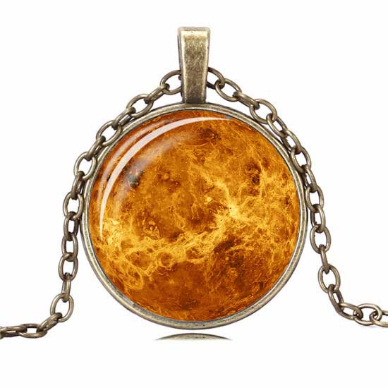 宇宙 ペンダント 惑星 ネックレス 金星 天体 星 アンティーク おしゃれ アクセサリー ヴィーナス - 画像1