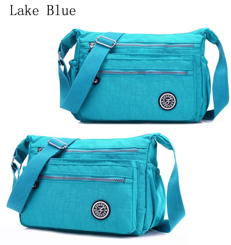 Women's shoulder bag, nylon, lightweight, light blue, commuting, school, travel, Lake Blue｜Lake Blue - 画像3