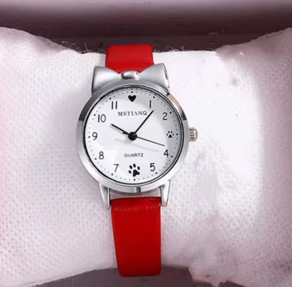 Gift, Graduation, New School, Graduation, Casual Watch, Girls Watch, Student Watch, Cute Leather Strap｜Red - 画像4