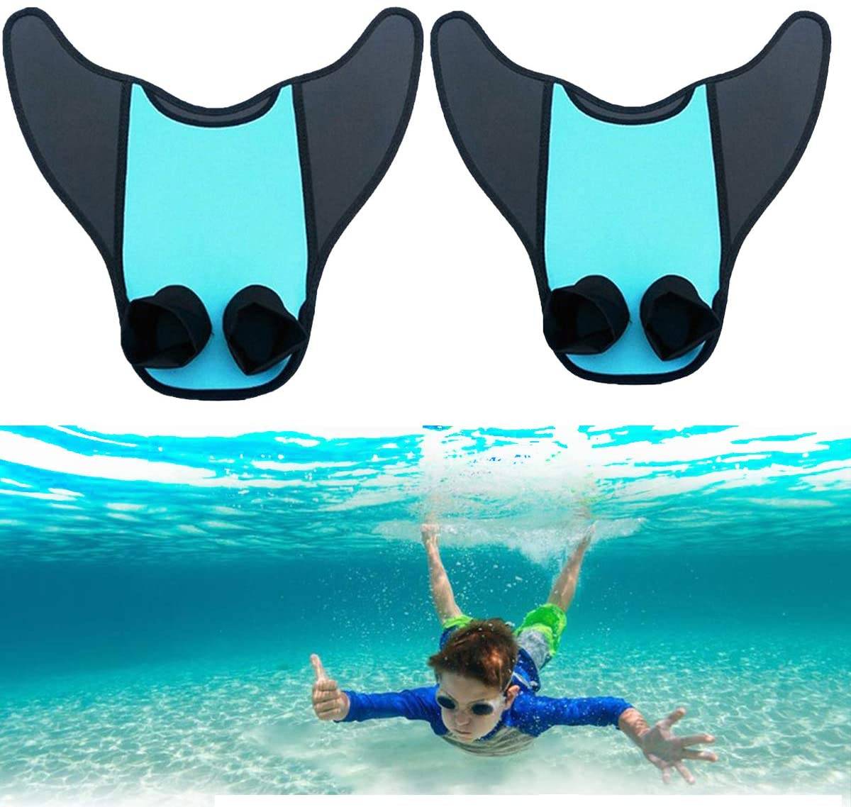 Pool Fin Foot Fin Swimming Fin Mermaid Tail Diving Flippers Underwater Snorkeling Adult/Child Flexible Comfort Portable | Swimming Fin |｜Blue - Adult - 画像2