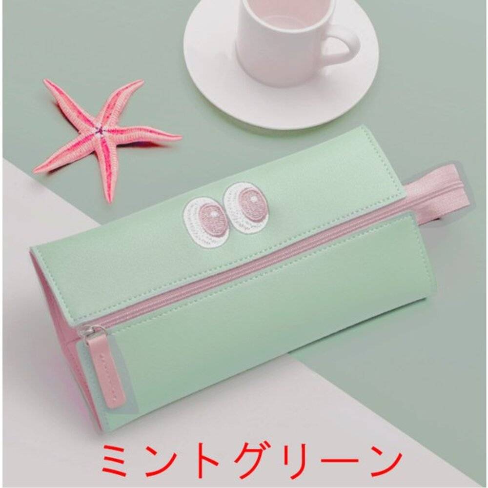 ペンケース かわいい筆箱 韓国で人気の文房具 ペンバッグポーチ エスコラー 学用品 大容量スクオラ ペンケース｜ミントグリーン