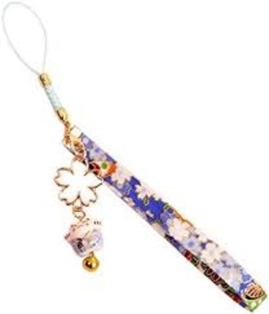 招き猫 スマートフォンストラップ iPhoneストラップ さくら 和柄 桜 猫 キーホルダー お守り ギフト プレゼント ブルー