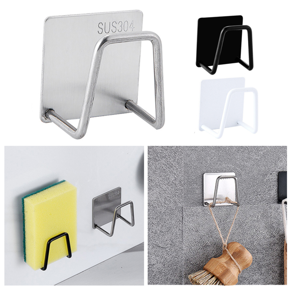 ステンレス スポンジホルダー ラック 棚 キッチン シンク バスルーム ふきんホル ｜シルバー - 画像3