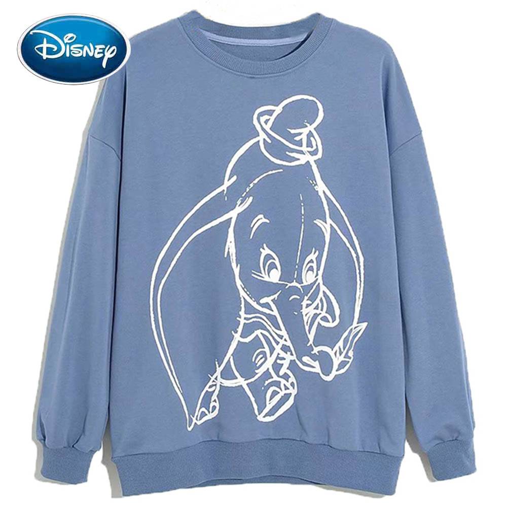 Sサイズ ブルー プリント 長袖 トップス スウェット トレーナー ディズニー ダンボ ディズニー 