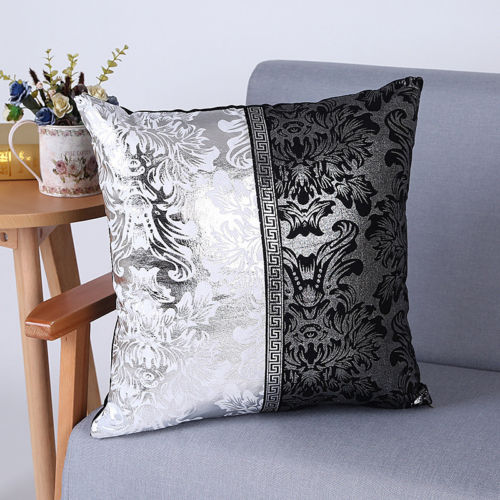 Cushion cover, silver glitter, monochrome, pillow cover, linen, square, pillow case, 4｜4 - 画像2