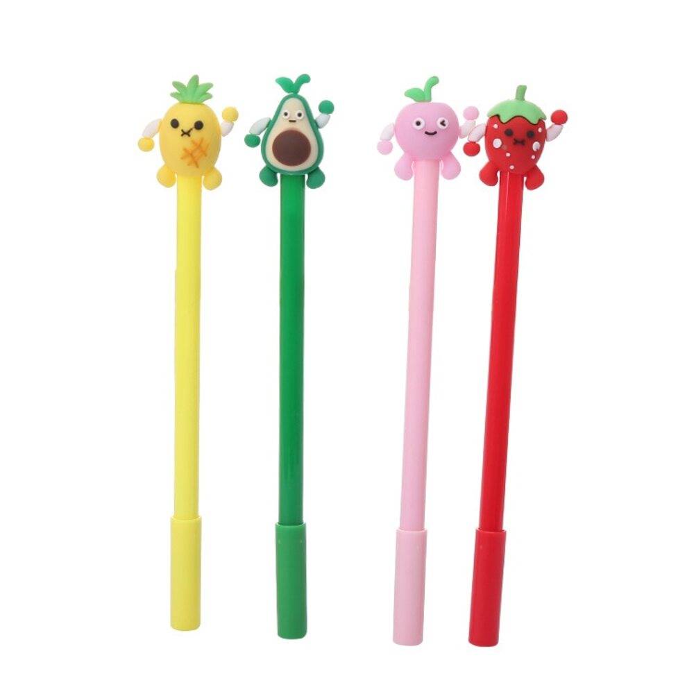 Fruit Character Ballpoint Pen Set, 3 pens, gel pen, Korean, cute, 3-piece set｜3-piece set - 画像2