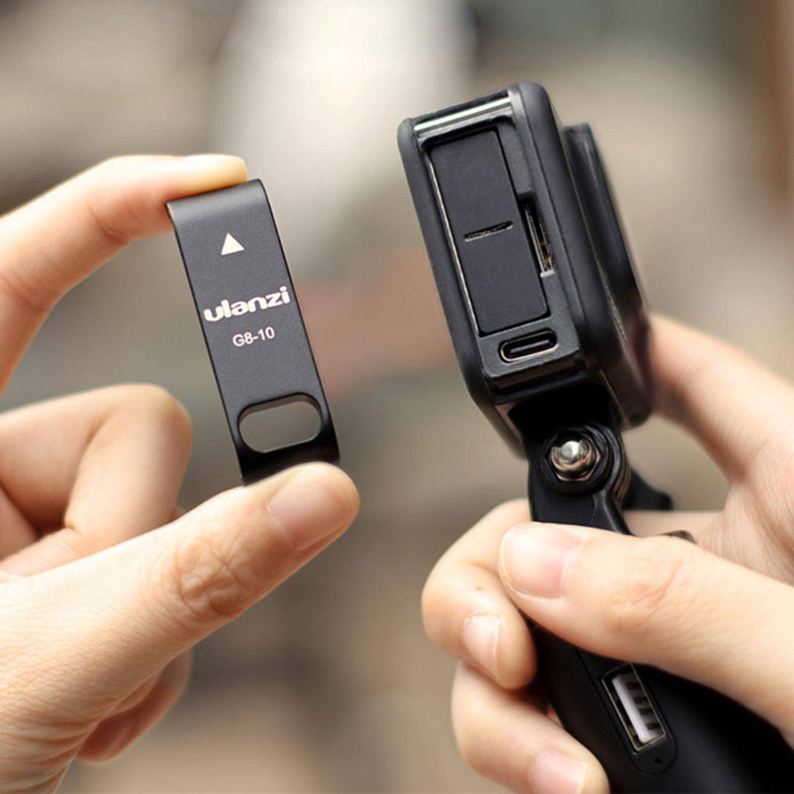 バッテリー 交換 カバー Ulanzi G8-10 GoPro 8  充電式 ポート  ブラック
