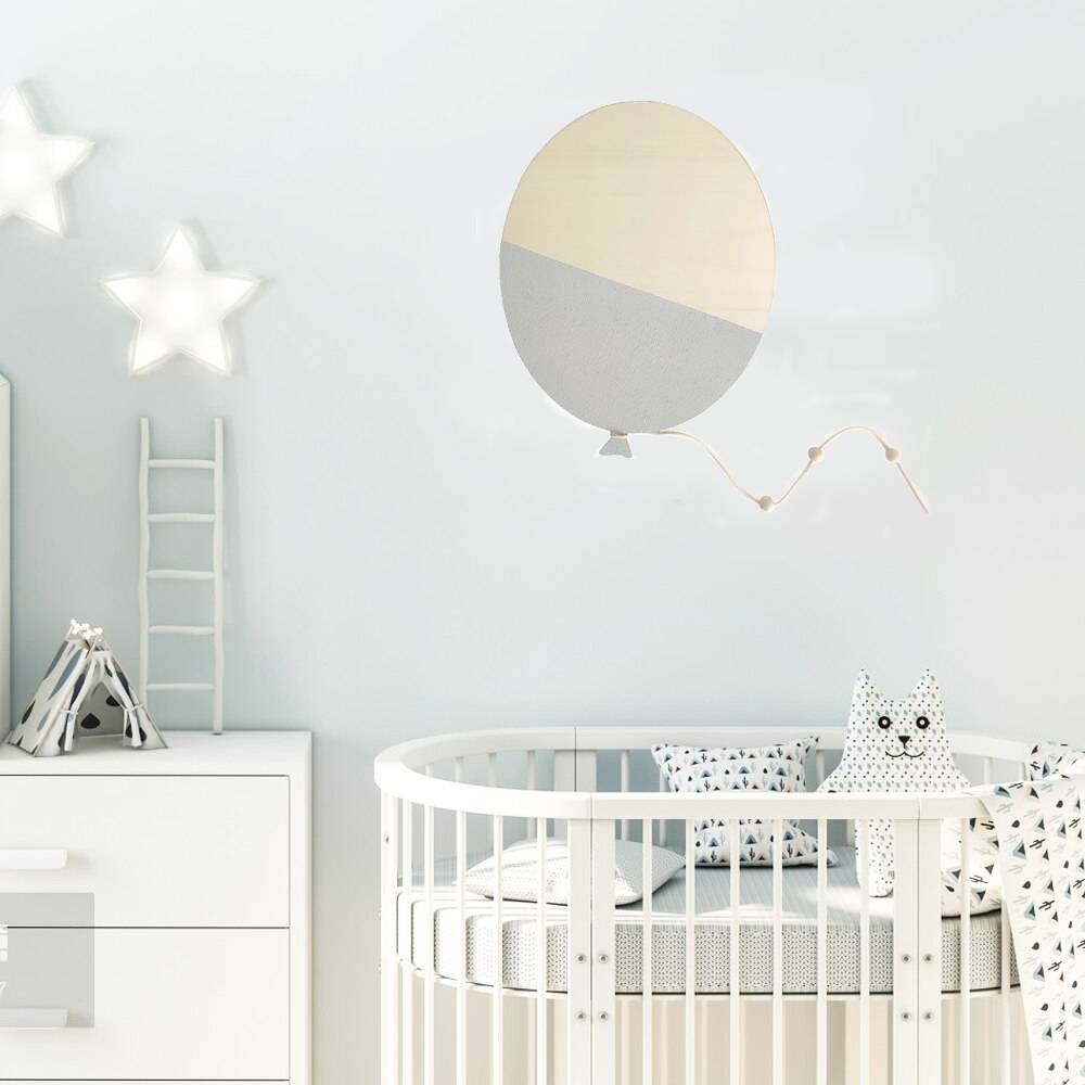北欧 木製 バルーン ウォールステッカー 子供部屋 デコレーション ベビー 寝室  グレー｜グレー - 画像2