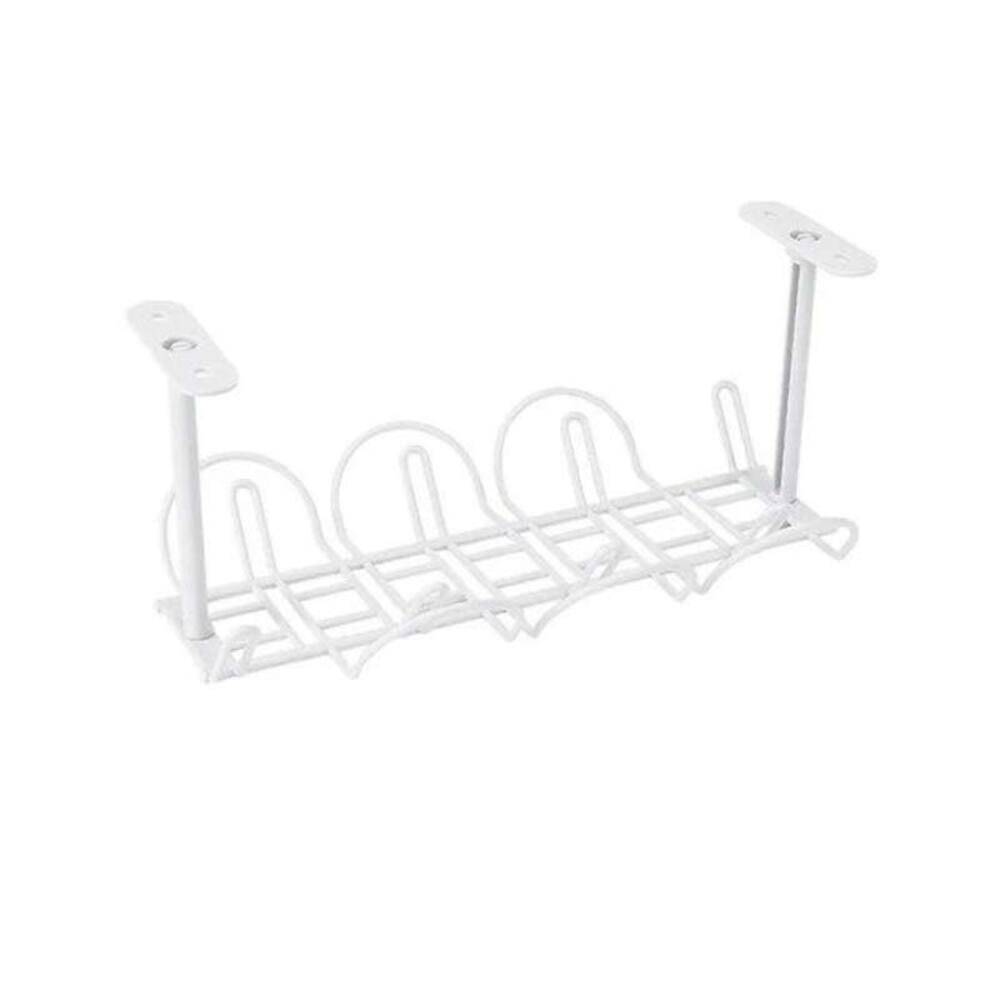 ニトリ 吊り下げ式 収納ラック テーブル下 収納 トレー・まな板 ホルダー ホワイト スチール製 整  白