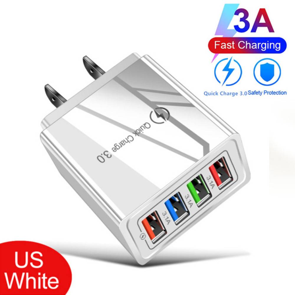 急速充電器 USBアダプター 4ポート 3.1A QC3.0対応 スマホ 充電  ホワイトUS｜ホワイトUS - 画像2