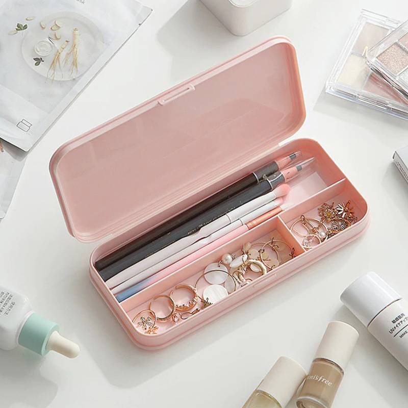 ペンケース シンプル かわいい ピンク コンパクト 女子 コスメ ステーショナリー オフィス 学生 ピンク｜ピンク - 画像2