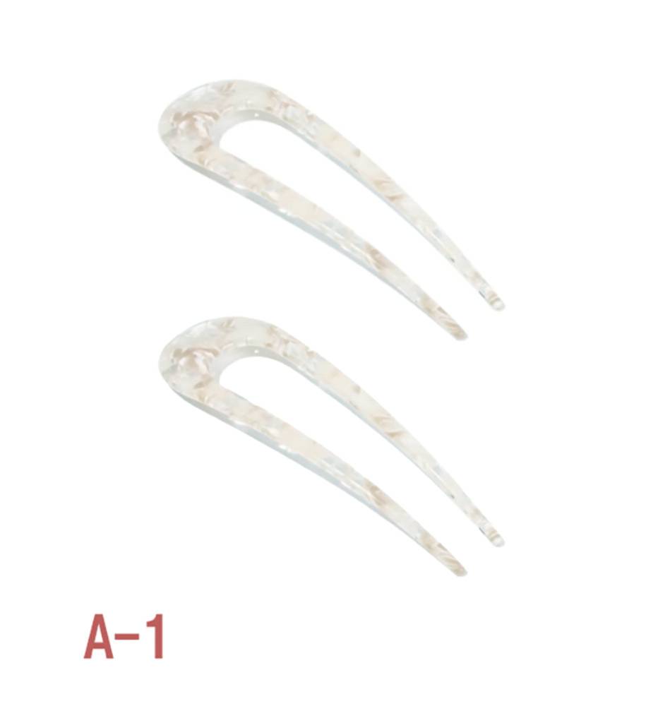 簪 かんざし ヘアピン U字 ヘアスティック ヘアアクセサリー 髪留め 浴衣 着物 和装 和風 2個 オフホワイト