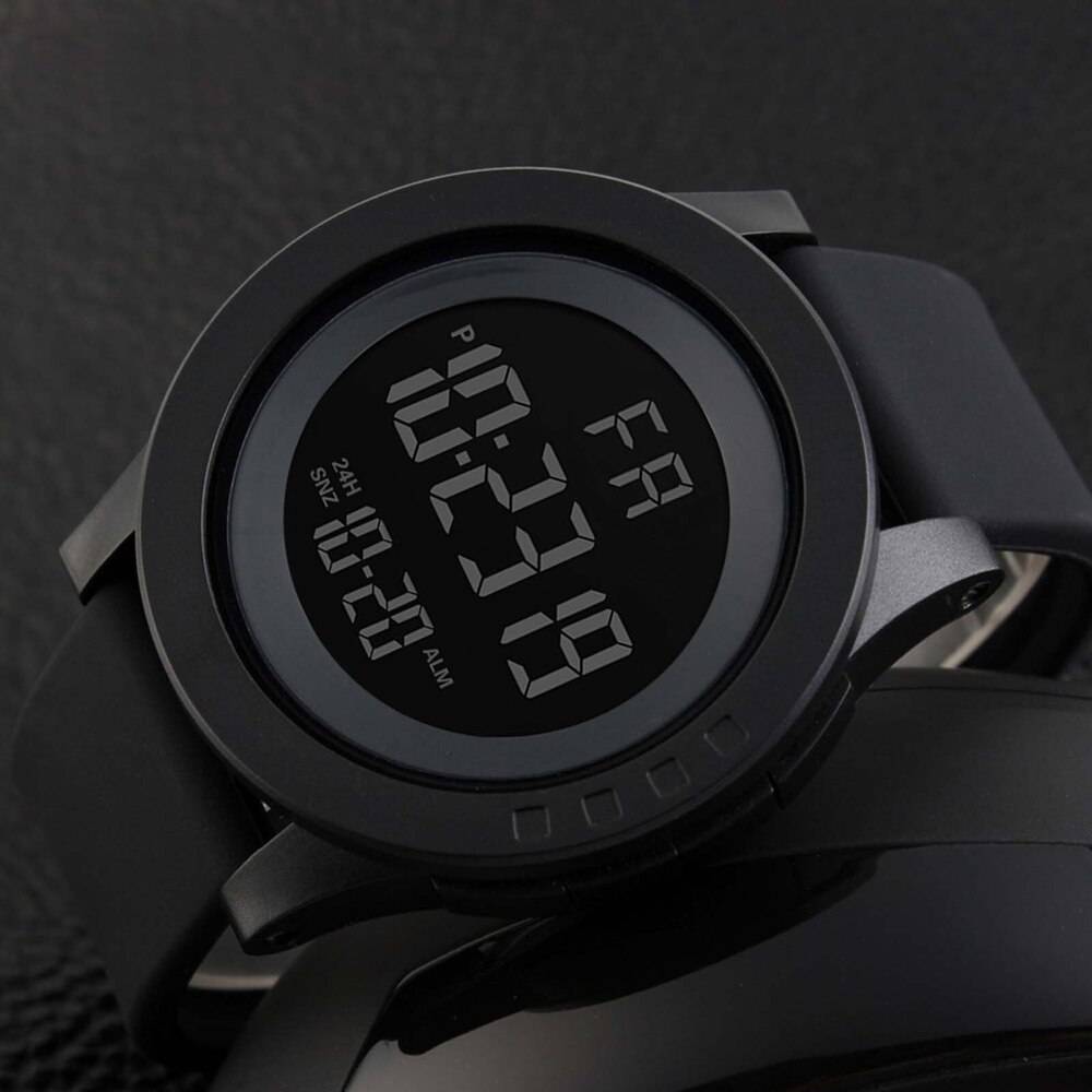 Brand: Women's Sports Fashion Men's Gift Belt Men's Digital Watch Black｜Black - 画像3