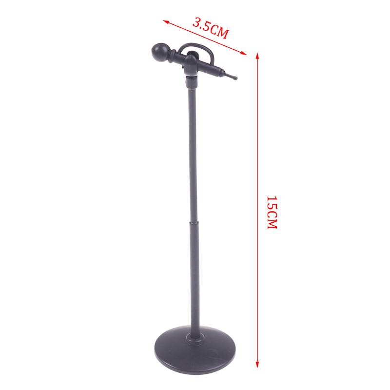 ミニチュア マイクスタンド 15cm 撮影 ジオラマ 小物 ミニマイク ドールハウス 1セット