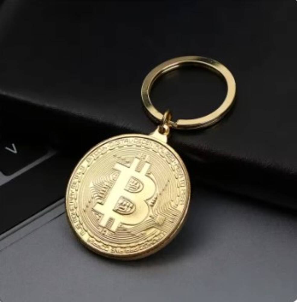 ビットコイン型 アクセサリー ゴールド メンズ レディース おしゃれ キーホルダー 