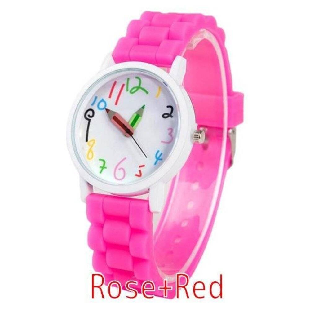 子供用腕時計 インテリジェントデジタルファッション キッズウォッチ ポインタークォーツ ローズレッド｜ローズレッド - 画像2