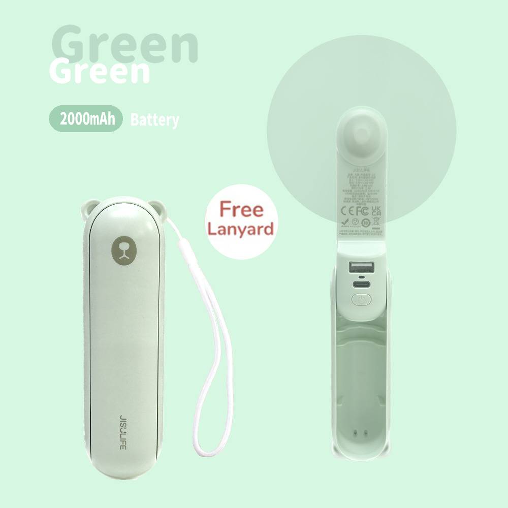 ハンディファン 扇風機 携帯 小型 USB充電式 JISULIFE 2000mAh  グリーン