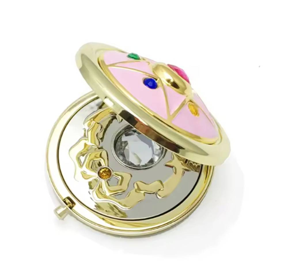 セーラームーン コンパクト 折りたたみ式 ミラー 美少女戦士 クリスタル 月野うさぎ ピンク