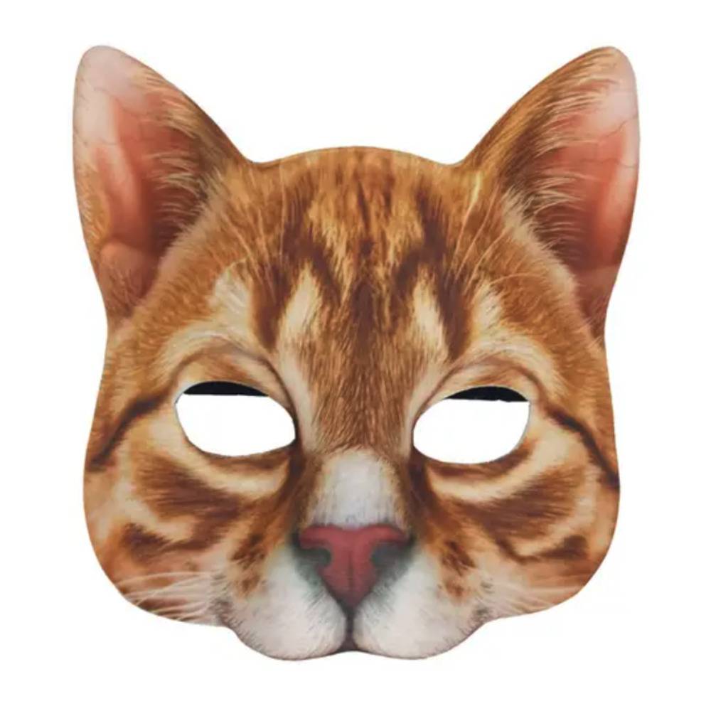 かわいい 製作 ネコ キャラクター 動物 お面 男女兼用 ハロウィン コスプレ 文化祭   茶トラ