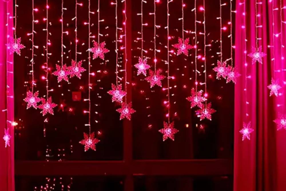 イルミネーション ライト ストリングライト フェアリーライト クリスマス 飾り 電飾 雪 結晶 赤